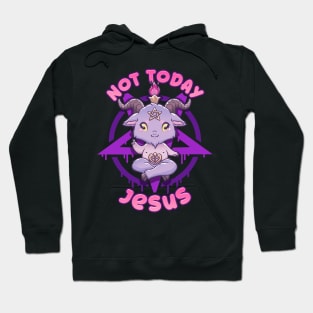 Not Today Jesus I Cute Satanic Goat T-Shirt Hoodie